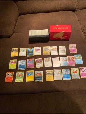 Pokemon collection with over 500 cards and collectables